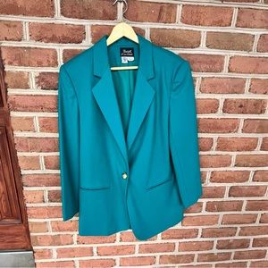 Luscious blue green wool blazer. Radcliffe by Sag Harbor size 10